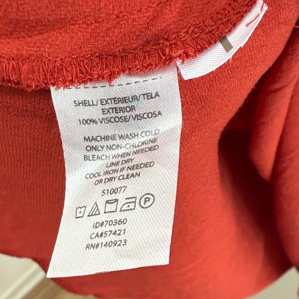 Loft Orange Red Cowl neck Slip Dress 6 - Picture 3 of 9